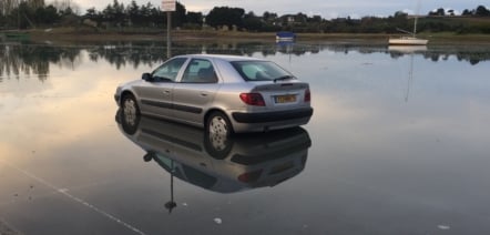 car under water tide brittany learn frenchtoday