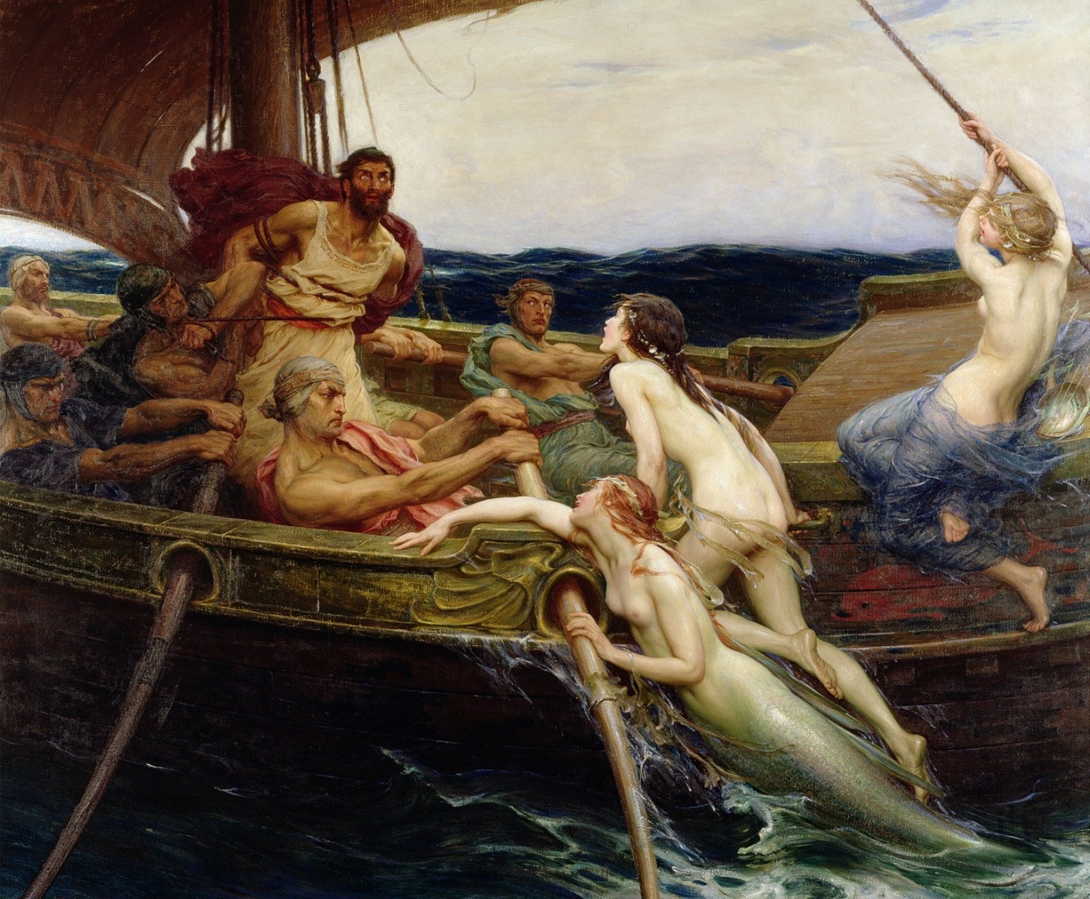 Ulysses and the Sirens, 1909 (oil on canvas) by Draper, Herbert James (1864-1920)