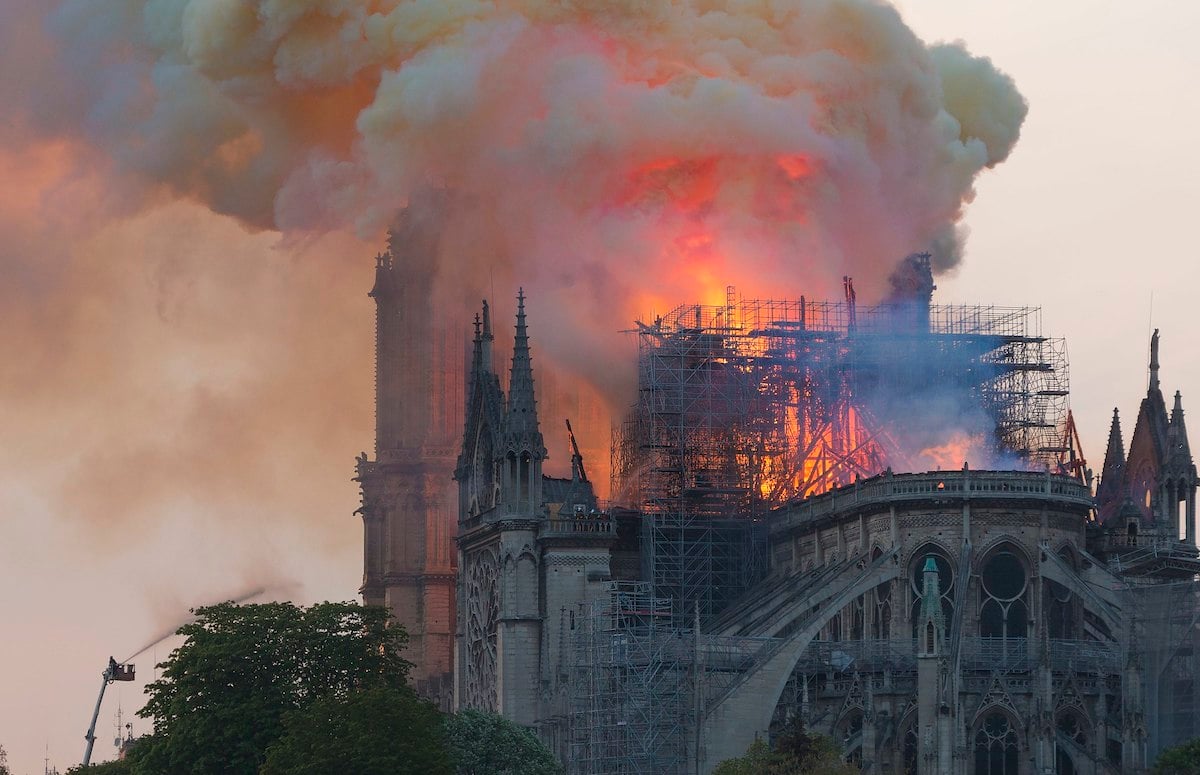 Notre dame on fire